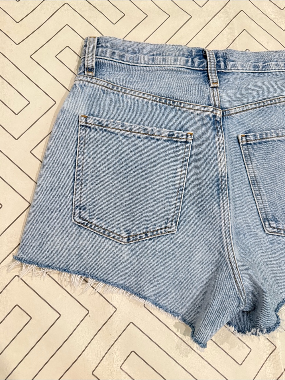 Agolde Light Wash Mila High-Rise Denim Cutoff Shorts - Picture 10 of 11